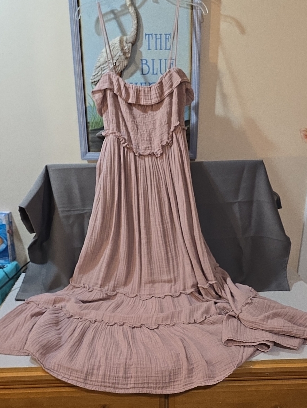 ZARA Women’s Blush Pink Ruffle Maxi Dress With Pockets!